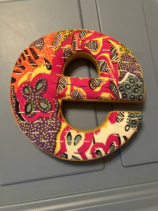 Anthropologie Other - Anthropologie Colorful Fabric Letter 'e' Wall Accent - Pink, Purple, Yellow